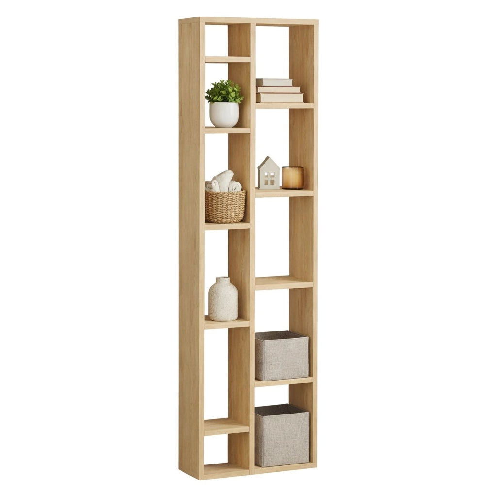 Biblioteca Mortara, Libreria 9 Ripiani, 45x20x150h cm Marrone Rovere