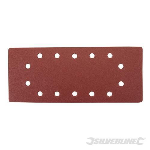 Fogli di levigatura 1/2 a fissaggio strappo pre-forati in ossido di alluminio varie grane silverline - 10 pezzi / 120