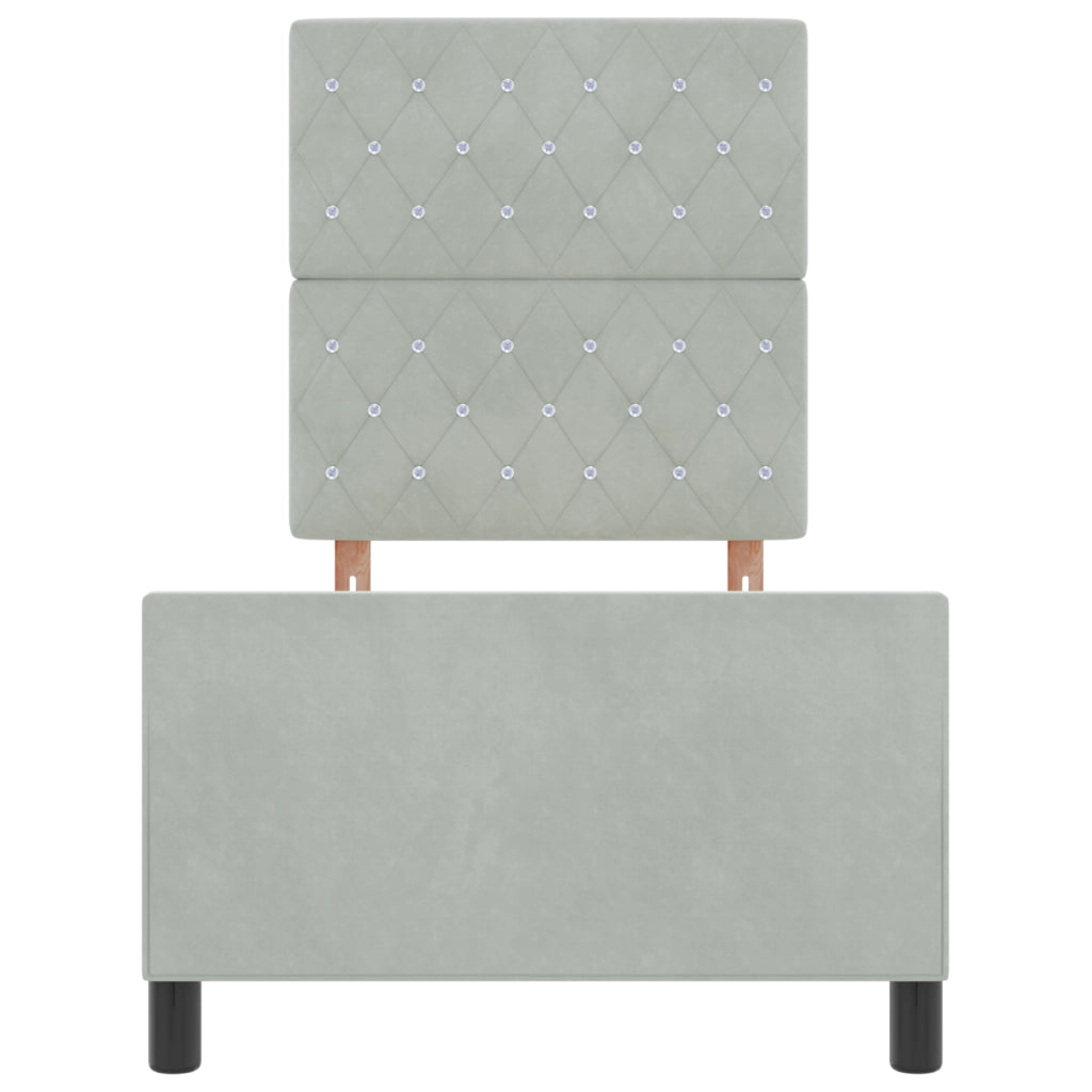 Struttura Letto in Velluto Grigio Chiaro 80x200 cm
