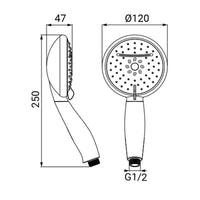 Doccino serie loto a 4 getti, cromato