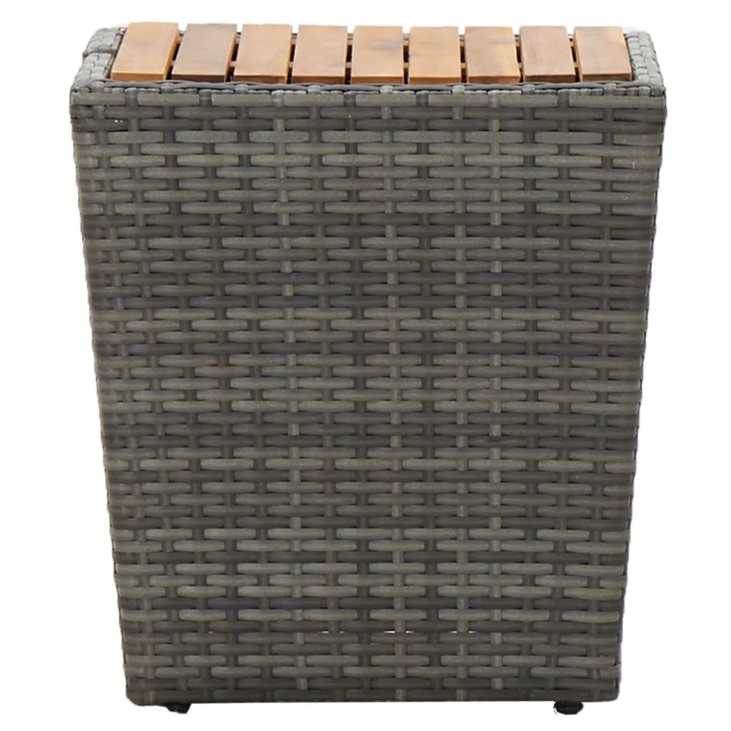Set da Bistrot 3 pz in Polyrattan e Legno Acacia Grigio cod mxl 37913