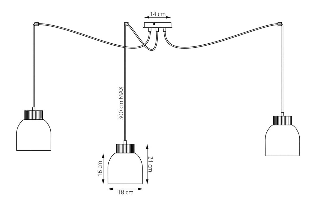 Lampada sospesa KRU a ragno 3xE27 beige legno Emibig