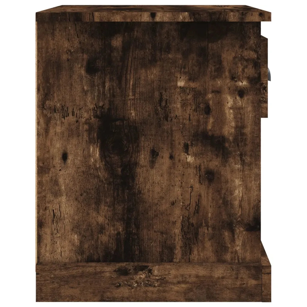 Comodini 2 pz Rovere Fumo 39x39x47,5 cm in Legno Multistrato