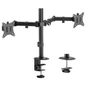 Toboli Postazione doppio monitor, Supporto per 2 schermi max 32", conforme a VESA 75/100