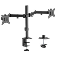 Toboli Postazione doppio monitor, Supporto per 2 schermi max 32", conforme a VESA 75/100