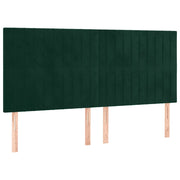 Testiera | Testata Verde Scuro 200x5x118/128 cm Velluto