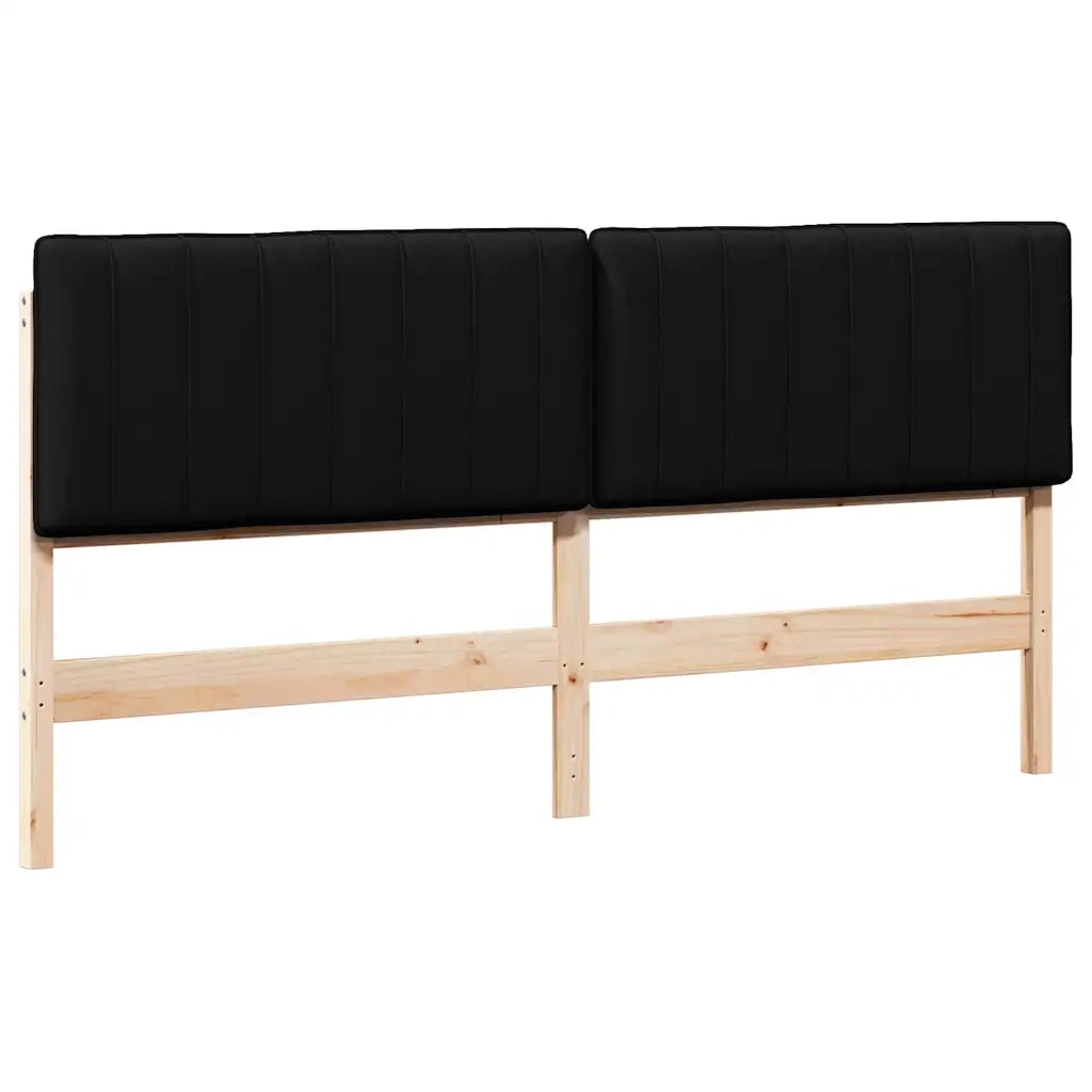 Testiera imbottita Marrone e Nero 180 cm Pino massello 880165