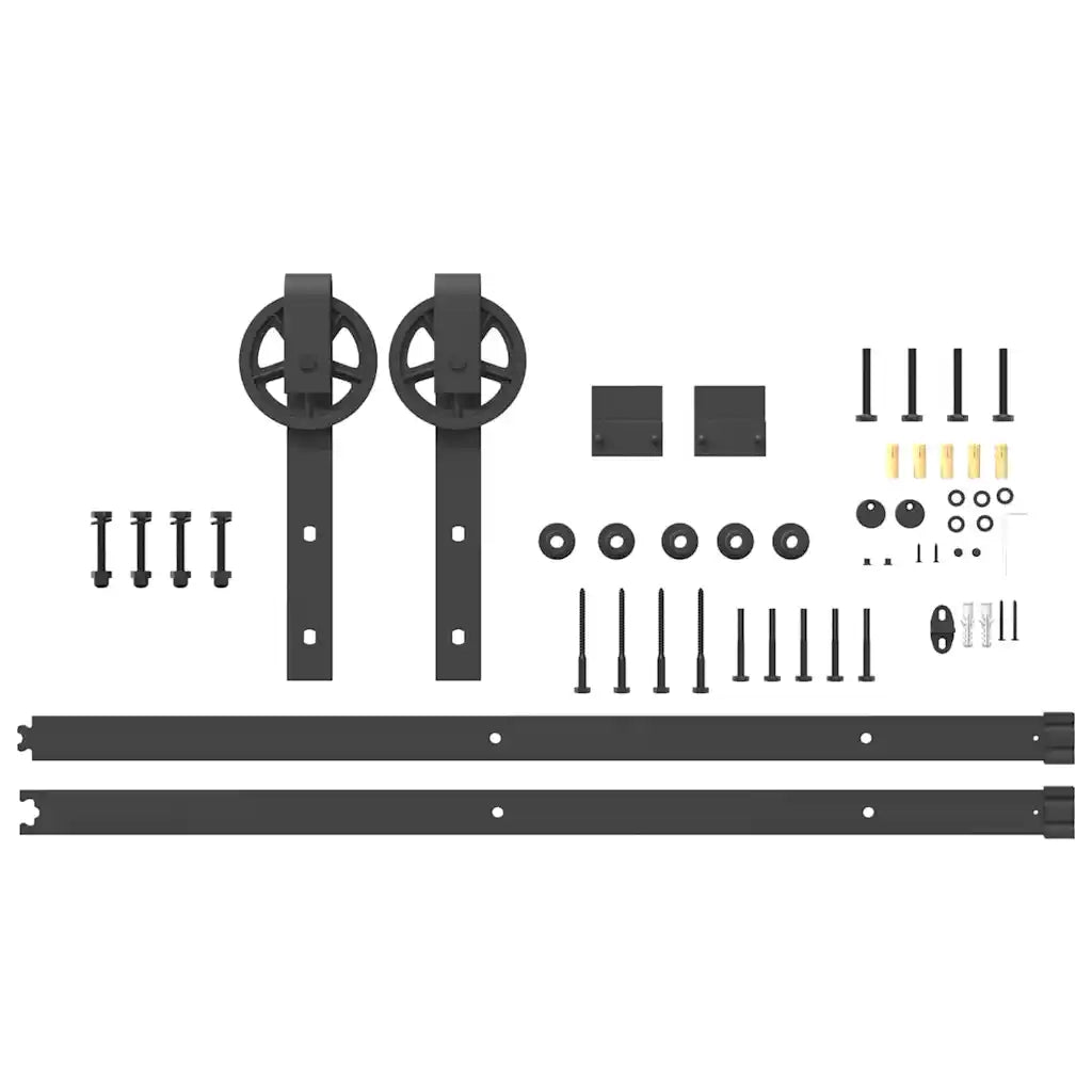 Kit di Binari per Porte Scorrevoli 183 cm Acciaio Nero CFW8026630