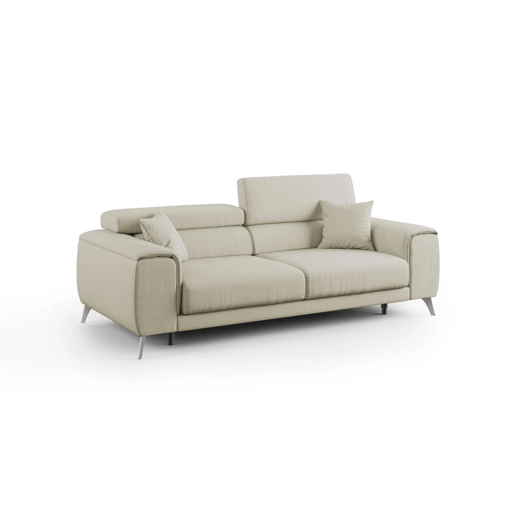 Fusion Divano con sedute allungabili in tessuto smacchiabile T05 185 cm panna