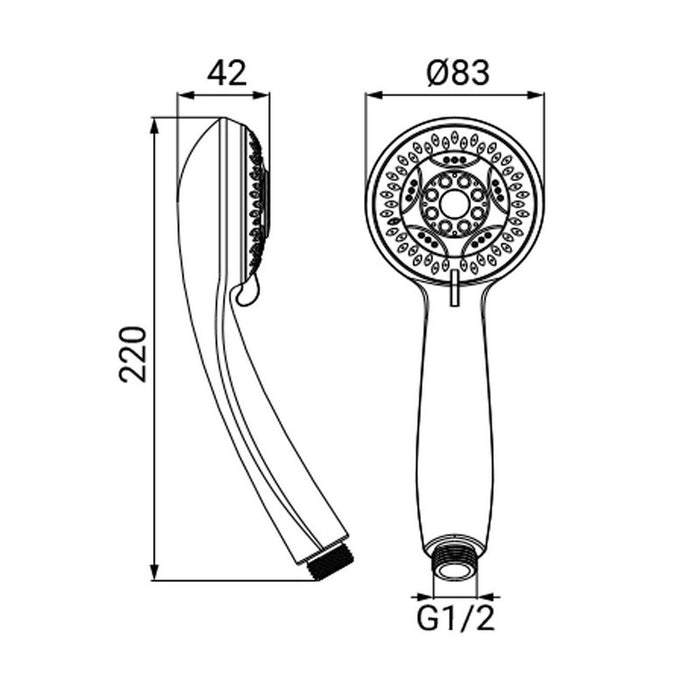 Doccino serie tango cromato, a 5 getti