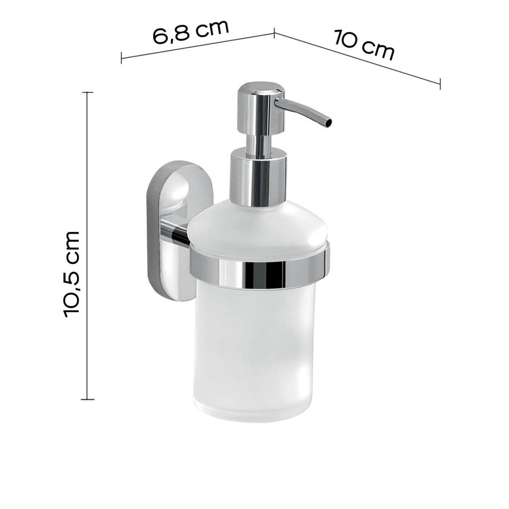 Dosasapone con erogatore in acciaio da muro in acciaio inox e Cromall 5381 Gedy serie FEBO Cromato