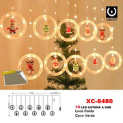 Trade Shop - Tenda Luminosa Natalizia 100 Led Catena A Usb Luce Calda Cavo Verde Xc-8480 -