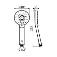 Doccino serie eolo 2 getti risparmio acqua cromato
