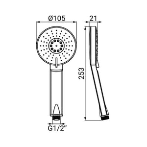 Doccino serie eolo 2 getti risparmio acqua cromato