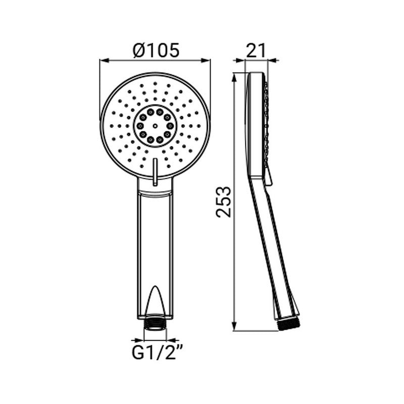 Doccino serie eolo 2 getti risparmio acqua cromato