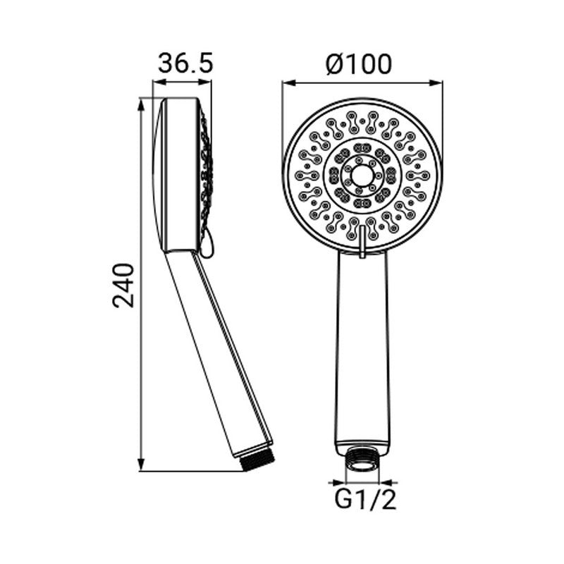Doccino serie era a 3 getti, cromato