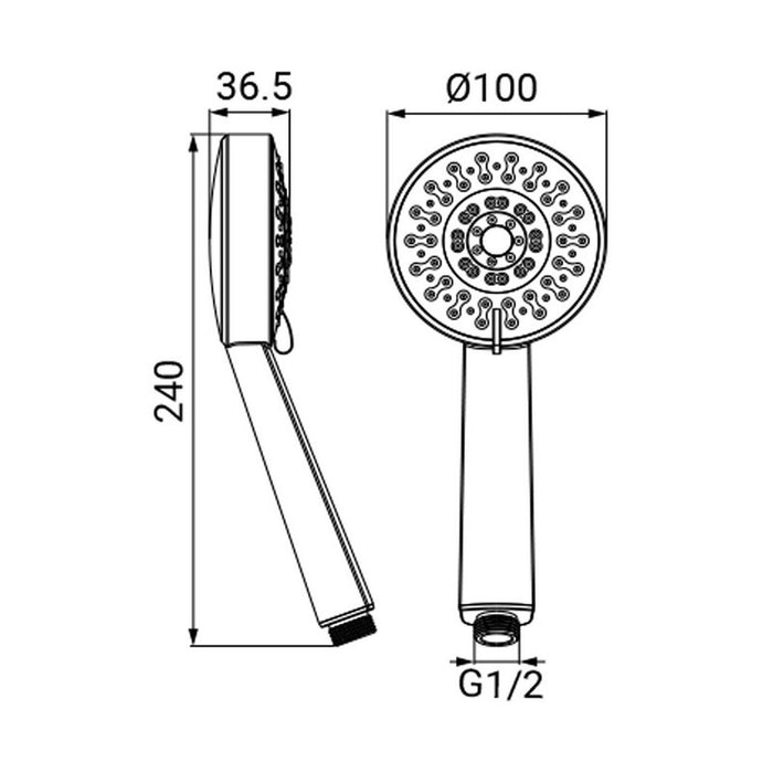 Doccino serie era a 3 getti, cromato