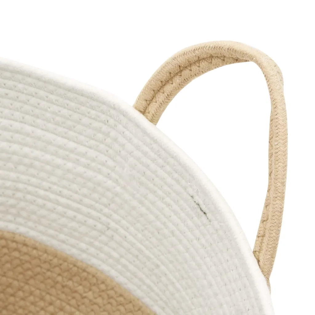 Cestino Portaoggetti Beige e Bianco ?38x46 cm in Cotone CFW6659989