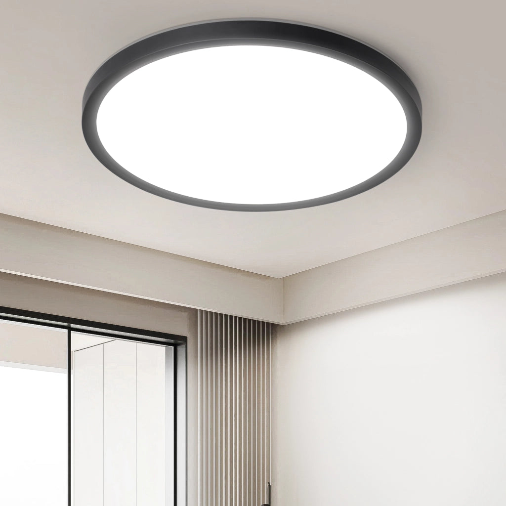 ZMH Lampada da soffitto plafoniera LED minimalista nera 18 cm per cucina