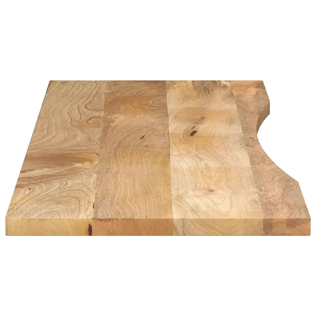 Piano Scrivania con Curva 160x50x2,5cm Massello Grezzo di Mango 370198