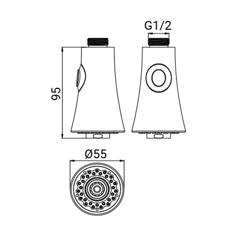 Doccetta a campana di ricambio per miscelatori lavello