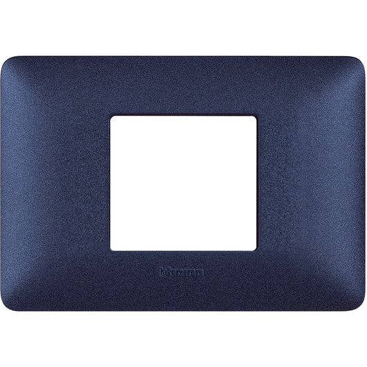 Placca Bticino Matix 2 moduli centrati blu mercurio AM4819TBM
