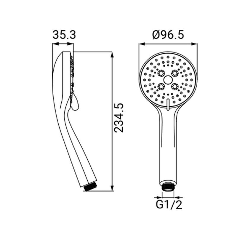 Doccia serie lady a tre getti cromata