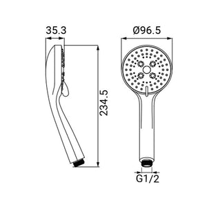 Doccia serie lady a tre getti cromata