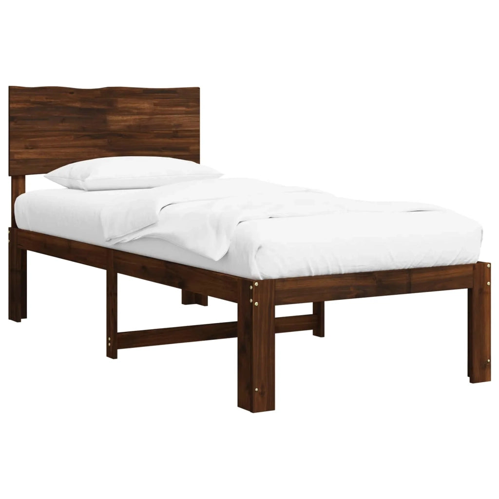Letto Singolo con Testiera ROSTOCK Marrone Scuro 90 x 190 cm 903314