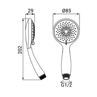 Doccino serie mali a tre getti cromato