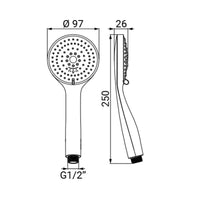 Doccino a risparmio acqua cromato con tre getti eternity