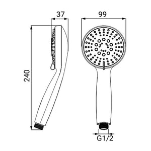 Doccetta a 4 getti con manico antiscivolo - serie colors