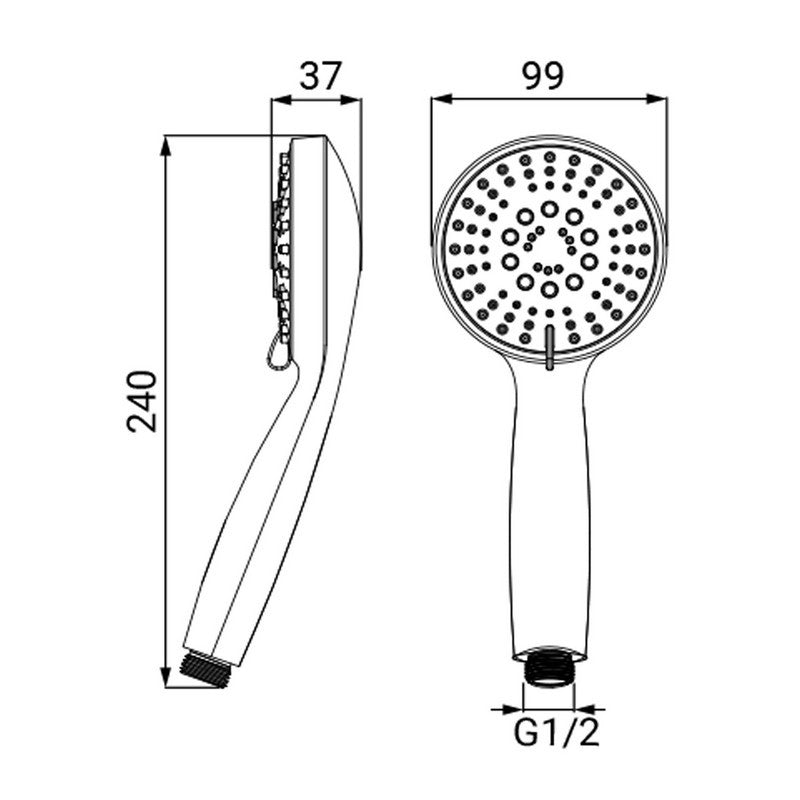 Doccetta a 4 getti con manico antiscivolo - serie colors