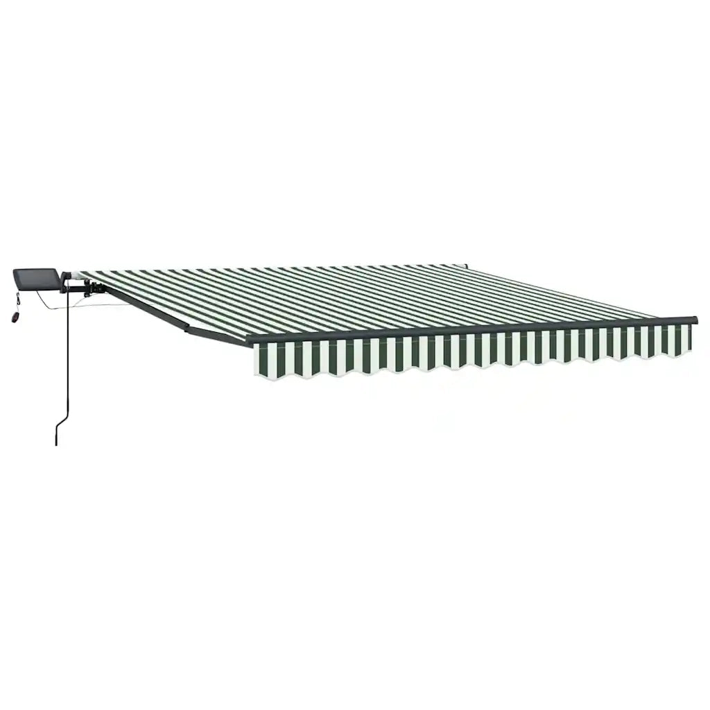 Tenda retrattile-Tenda parasole per balcone Verde e bianco 350 x 250 cm Tessuto