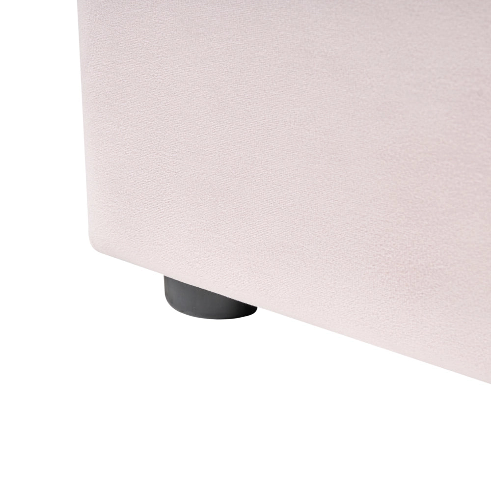 Letto contenitore velluto rosa pastello e argento 140 x 200 cm glamour elegante