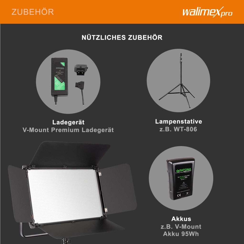 luce LED dimmerabile 150W Bi-Color + slot per batterie Luce video e luce fotografica Niova 150-F, 3.200-5.600K, 15.000LM Luce da studio e luce continua mobile Luce in streaming