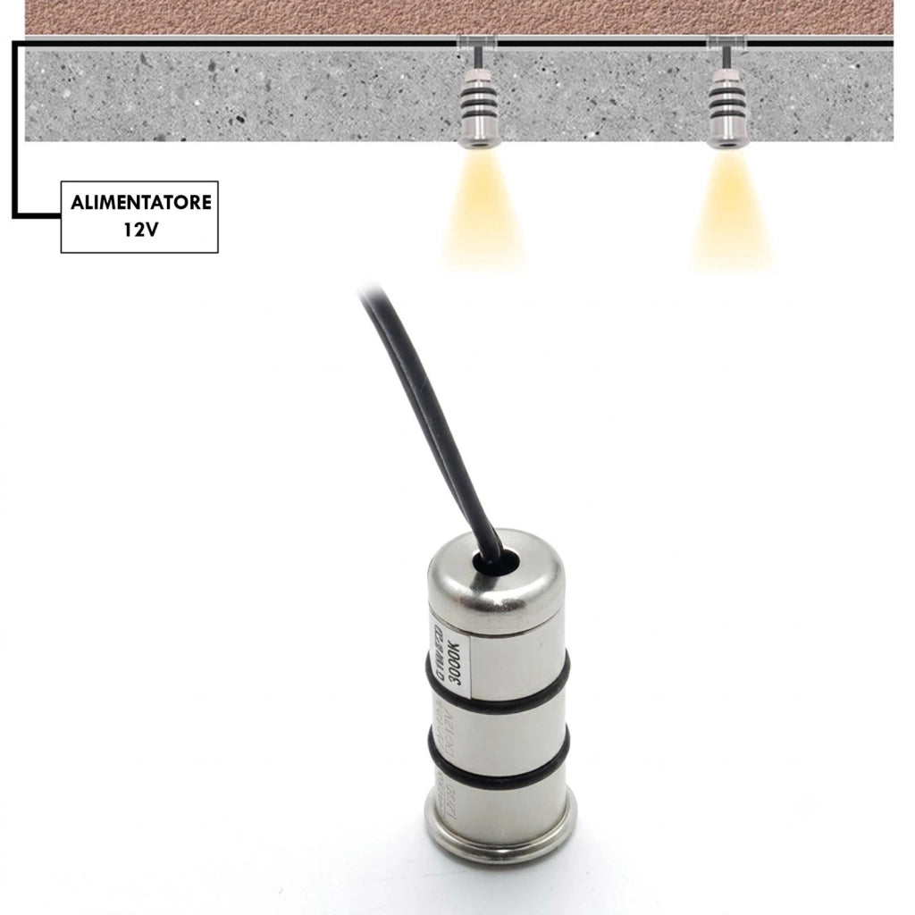 Mini Faretto Punto Luce Spot 12V da Incasso LED 0,1W Basso Consumo Indicatore Luminoso per Mensole Ripiani Ascensore Auto 3000K