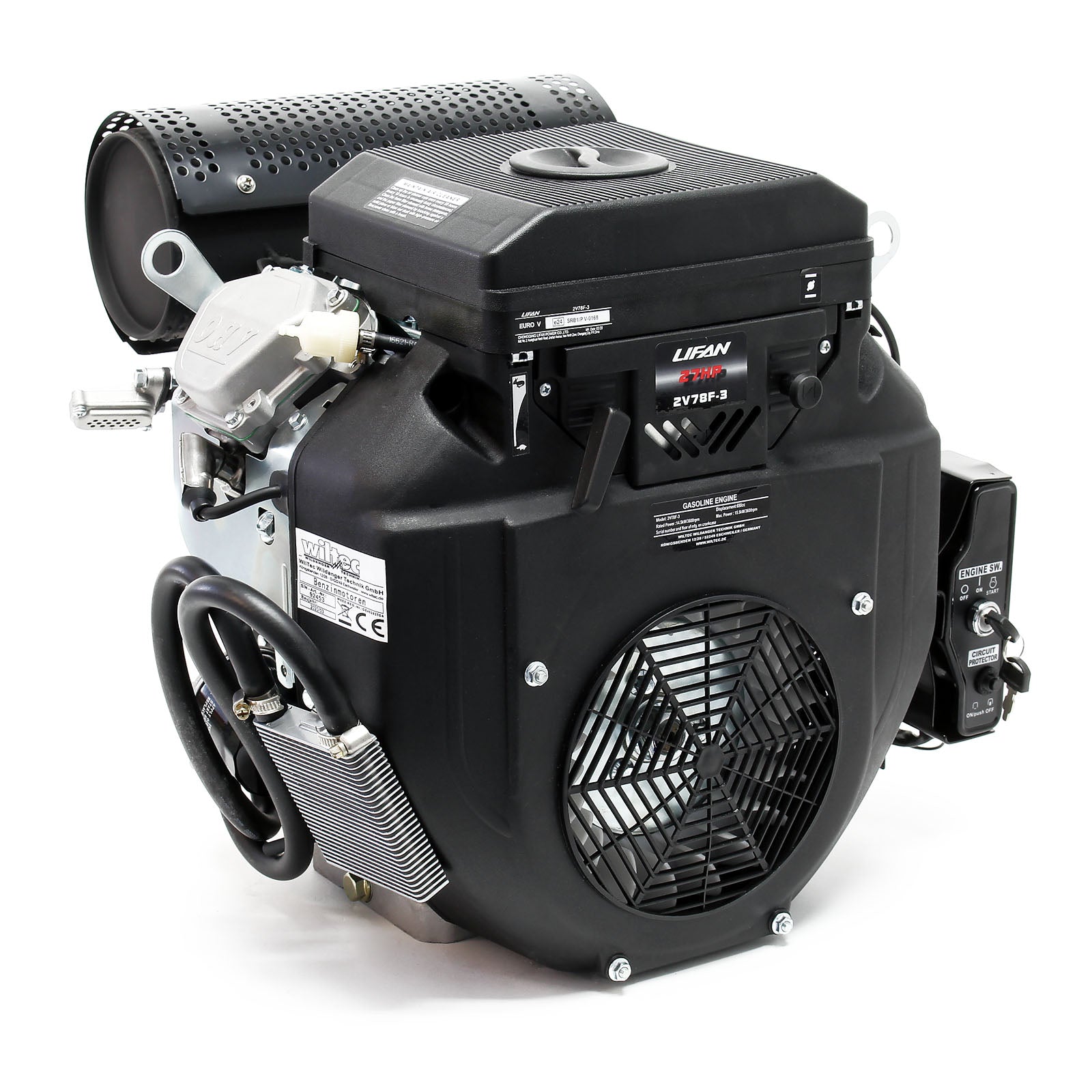 LIFAN 2V78F-3 Motore a benzina a 2 cilindri da 15kW (20,4CV) per trattori ed escavatori 25mm