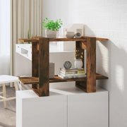 Libreria Divisorio-Scaffale per Libri-Mobile di Stoccaggio Rovere Fumo 80x30x51 cm