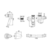Doccetta per lavabo o bidet a 1 getto con deviatore e aeratore - serie Jenny