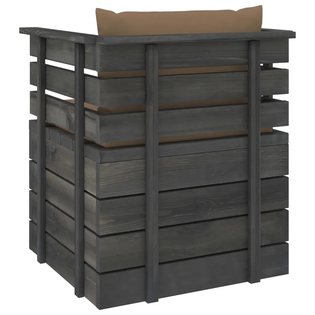 Poltrona da Giardino con Cuscini in Legno di Pino cod mxl 75846