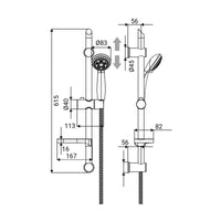 Saliscendi serie tango a 5 getti, cromato