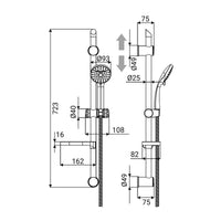 Saliscendi serie ninfea 2 funzioni cromato con portasapone