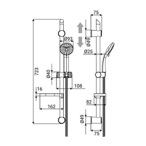 Saliscendi serie ninfea 2 funzioni cromato con portasapone