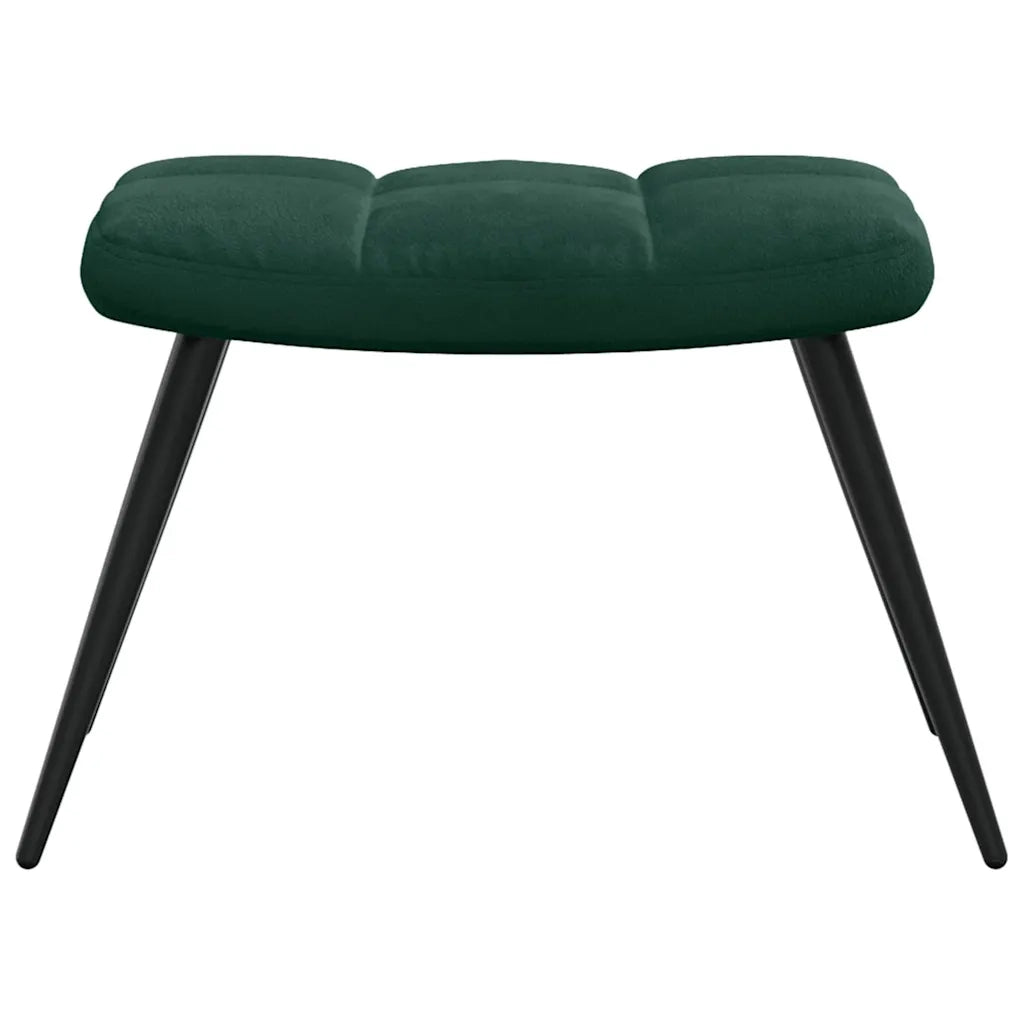 Divano Sedia-Poltrona Relax con Poggiapiedi Verde Scuro in Velluto 456599