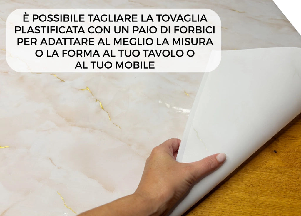 Tovaglia Antimacchia Plastificata PVC Proteggi Tavolo Crystal Marmo 1,55mm - 100X200 - D10