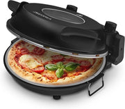 Forno elettrico per pizza 1200W con pietra refrattaria da 30cm – Crea una crosta croccante in soli 3-5 minuti