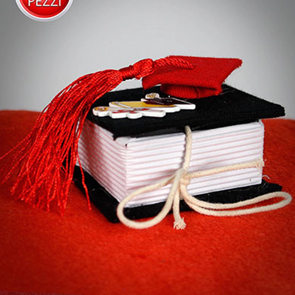 Trade Shop - Bomboniere Laurea Porta Confetti Libro Scatola Cofanetto Con Tocco In Tessuto -