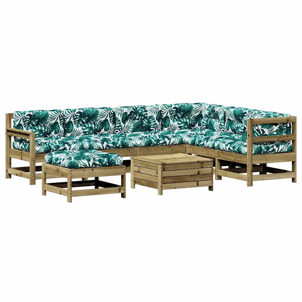 Set Divani da Giardino 8pz con Cuscini Legno Impregnato di Pino 3250611