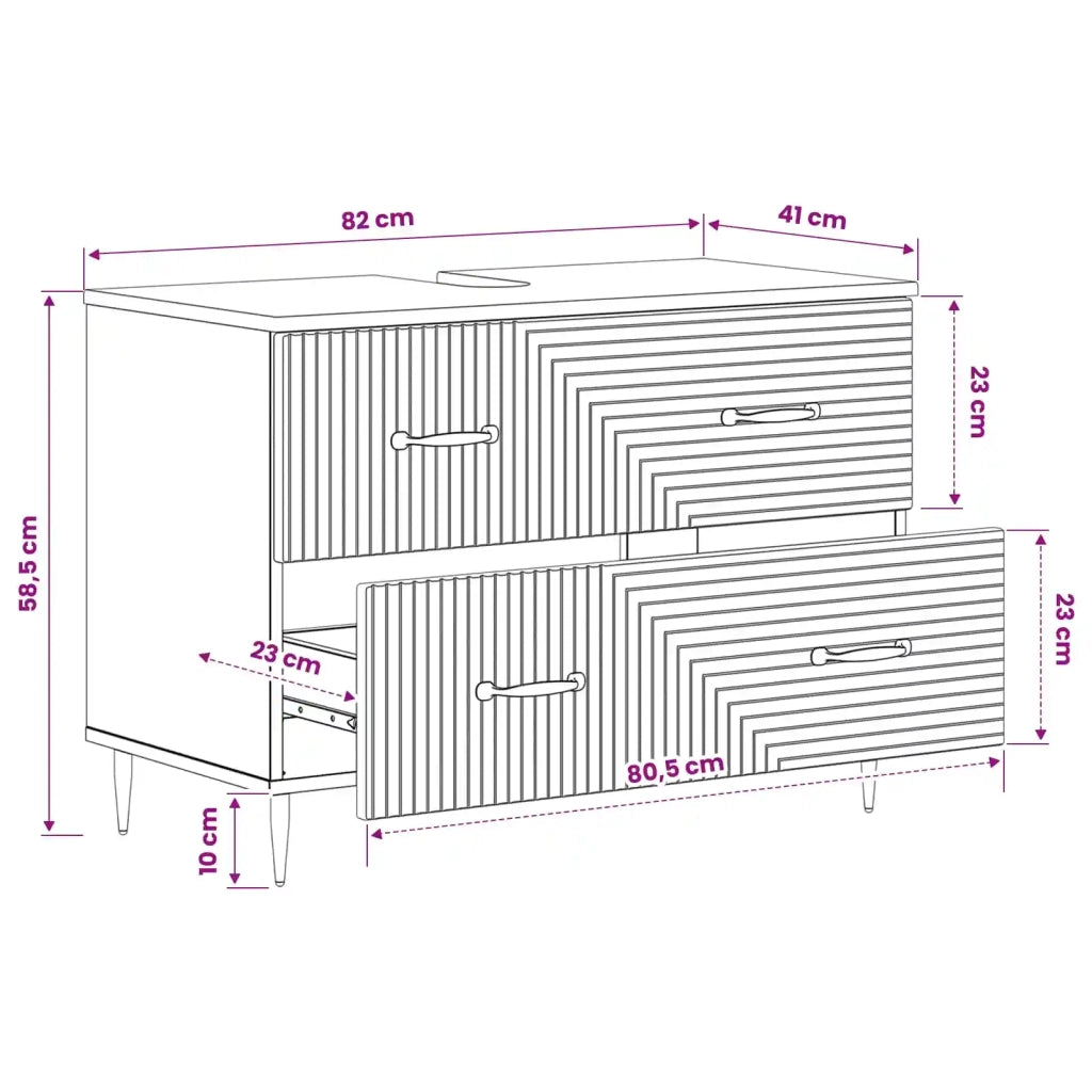 Armadio per Lavabo da Bagno HAARLEM Rovere Artigianale 896804